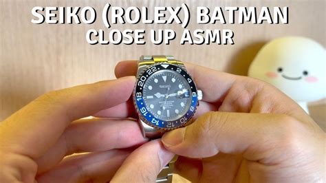 Seiko Rolex Batman GMT Close Up View ASMR (Rolex Homage)